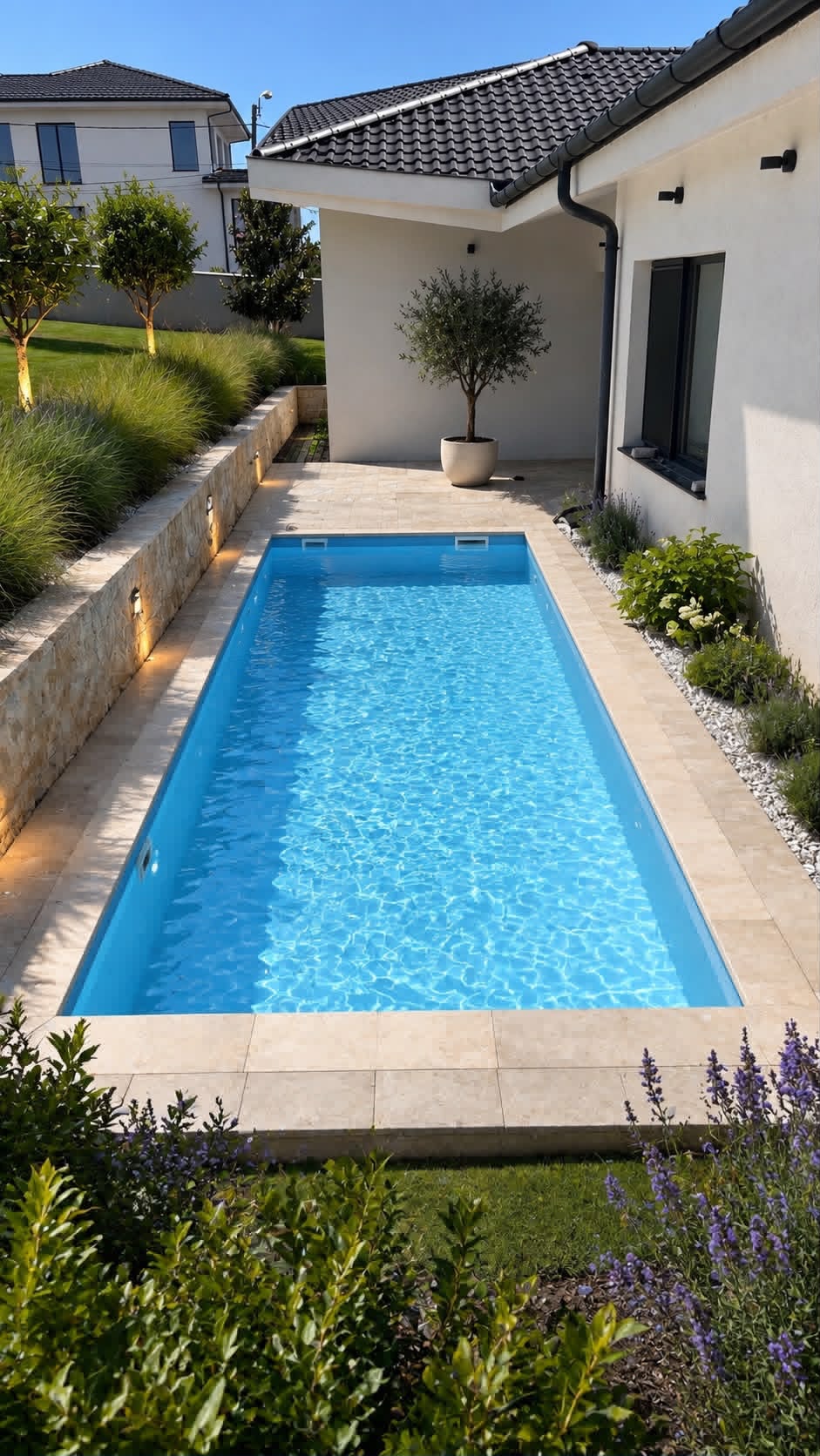 Piscină rezidențială lângă casă
